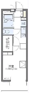 レオパレス扇【109号室】の間取り
