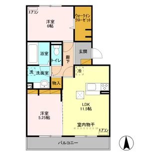 スカイハートシー【1階】の間取り