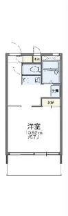 レオパレスグリーンハイツ【203号室】の間取り