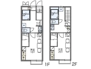 レオパレスカスカータ【206号室】の間取り