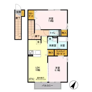 サンビューハイツ B【2階】の間取り