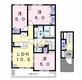 シュマン メゾン【2階】の間取り