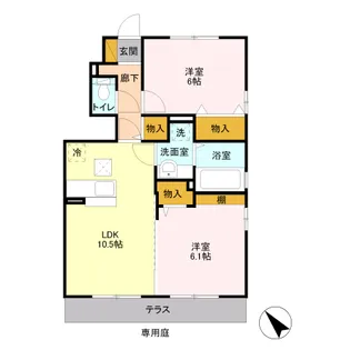 カーサ ソレール【1階】の間取り