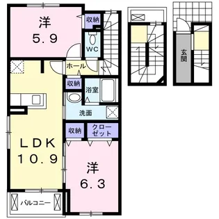 エスペランス・Ⅰ【3階】の間取り