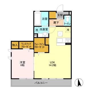 レジデンス キントウ WEST【1階】の間取り