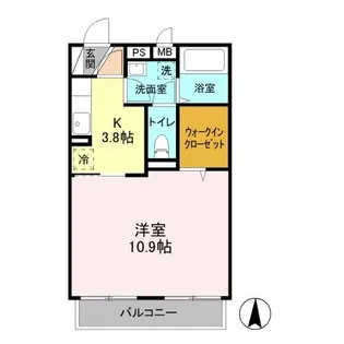 パークハイム長宮 Ⅱ【2階】の間取り