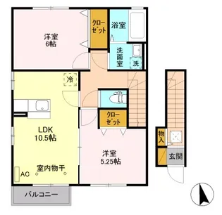 ローズコート宮の内 B【2階】の間取り