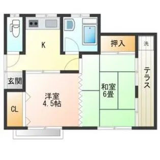 八幡町スカイハイツ【1階】の間取り