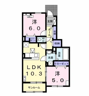 Uranus(ユラナス)【1階】の間取り