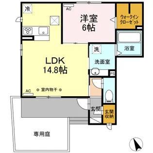 プリメーラ WEST【102号室】の間取り