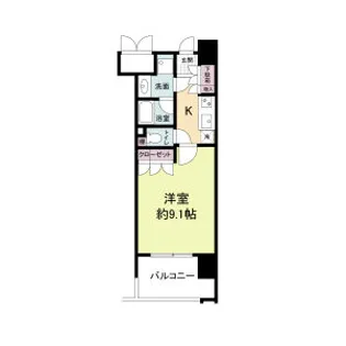 パークフラッツ江坂【9階】の間取り