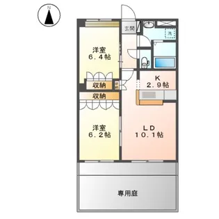 ヴァン パイン コートB棟【1階】の間取り