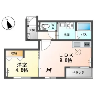 ディア ベルジュ【1階】の間取り