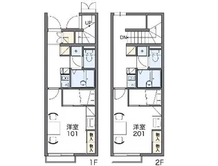 レオパレス髙樹グリーン友部Ⅰ【203号室】の間取り