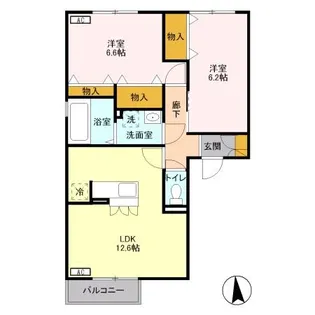 パルコ プレッソ B【2階】の間取り