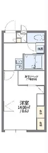レオパレスわだち【107号室】の間取り