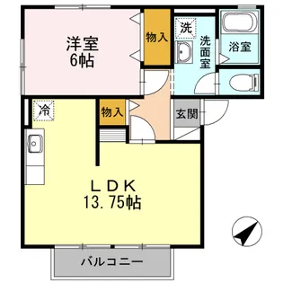 クレールカルチェ A【1階】の間取り