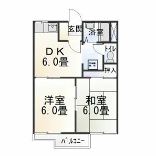 タウニィ山本B棟【2階】の間取り