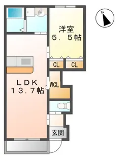 La Cima【103号室】の間取り