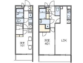レオパレスヴィハール南六郷【1階】の間取り