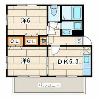 プレセアⅡ【2階】の間取り
