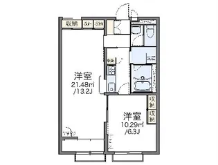 レオパレスセントラル誉田【209号室】の間取り