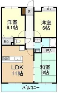 ハイツアムール(宇都宮)【3階】の間取り