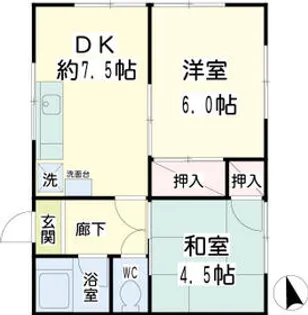 第一赤井荘【201号室】の間取り