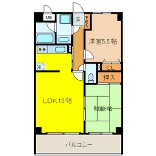 サニーハイツ【1階】の間取り