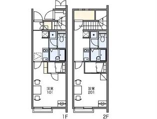 レオネクストチェリーブロッサム【203号室】の間取り