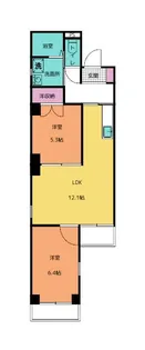 フラットK【2階】の間取り