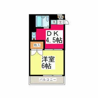 ヒルズ梅野【2階】の間取り