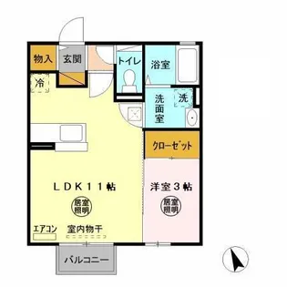 バローネ・イースト【1階】の間取り