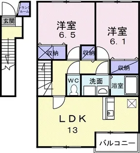 ア・ラ・モード Ⅰ【2階】の間取り