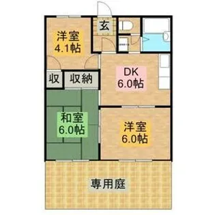 ルネパーク岸和田【1階】の間取り