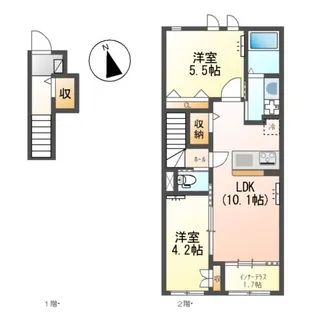 オーヴェスト【2階】の間取り