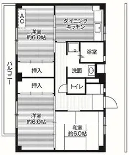ビレッジハウス阿久和3号棟【504号室】の間取り