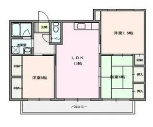 浅美マンション【6階】の間取り