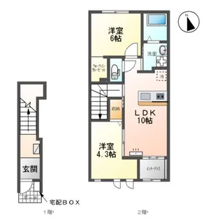 ノーブル吉川【2階】の間取り
