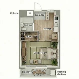 サニーサイド竹園【2階】の間取り