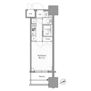 スペーシア梅屋敷【5階】の間取り