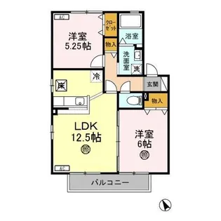 ディアコート B【1階】の間取り