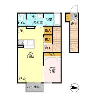 ヴィクトワール Ⅱ B【2階】の間取り