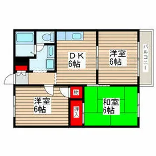 スクウェアーコート【203号室】の間取り