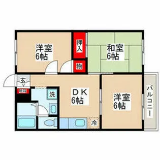 スクウェアーコート【2階】の間取り