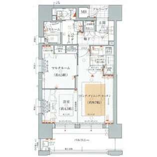 エステムコート京橋セレブ1ポーラスター【9階】の間取り