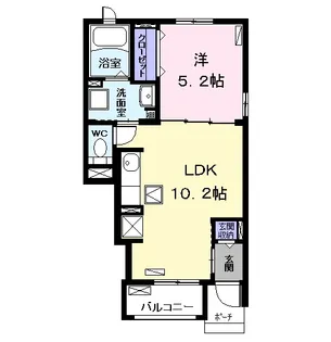 プレジールS岩塚【1階】の間取り