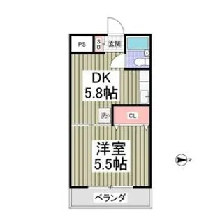 マリンシティダイヤモンドパレス【5階】の間取り