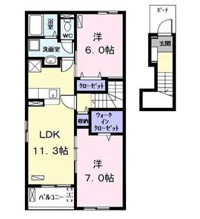シャルマンカーラC【2階】の間取り