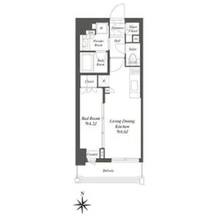 クレストコート白金高輪【4階】の間取り